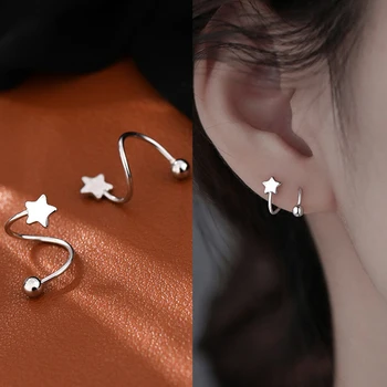 1 Par de Mini Estrelas Orelha Studs Brinco de Mulheres coreano Hélice Pregos Tragus Piercing na Cartilagem Jóias Brincos para Mulheres de Personalidade