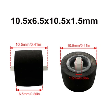 10.5x6.5x10.5x1.5mm de Borracha da roda de tração da Roda traseira, Com Eixo Para o Gravador de Fita de Pressão Cassete Movimento Acessórios de Áudio