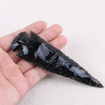 100% De Alta Qualidade Obsidiana Natural De Pedra Original Seta De Quartzo Cristais Minerais Varinha De Cura Implicação De Energia Pedra