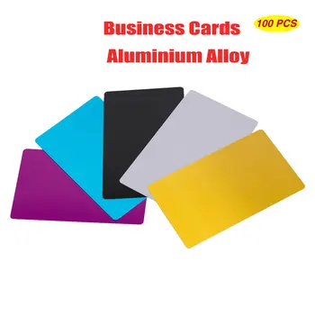 100PCS/LOTE do Nome da empresa de Cartões Multicolor de Alumínio Liga de Metal do Cartão de visita para Marcação a Laser, Máquina de gravação a Laser