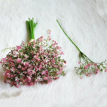 16Pcs Artificial, Falso Buquês de Gypsophila Plantas DIY Floral Arranjo de Flores para a Festa de Casamento de Hotel Casa Decoração de Jardim