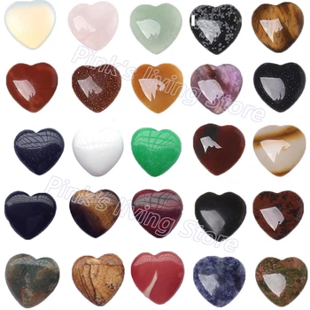 1pc Amor da Forma do Coração de Cristal do Chakra da Cura Pedras Naturais de Quartzo, Pedras preciosas Pingente de Casa feitos a mão da Jóia de Presente DIY Acessórios