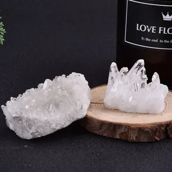 1PC Bruto Natural de Quartzo Branco Cristal Claro Cluster de Cura Pedras de Cristal Ponto de Amostra Decoração de Casa Matérias Cristais Minerales