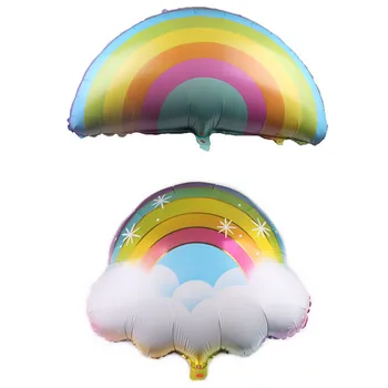 1Pcs Grande Cartoon arco-íris Balão de Festa de Suprimentos Coloridos Nuvem Balão de Criança Bithday Festa Decoração de Folha de Alumínio de Balão