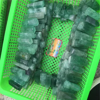 2.2 LB Atacado verde natural da fluorite de cristal ponto de cura de quartzo varinha para decoração