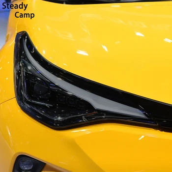 2 peças Para Toyota CHR 2018 2019 2020 AX10 o Farol do Carro Tonalidade Fumê Preto Película Protetora TPU Transparente Autocolante Acessórios
