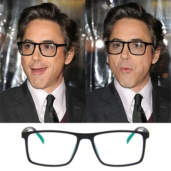 2019 Tony Stark (Robert Downey Jr Óculos Homens Limpar Lente De Óculos, Armações De Óculos De Vidro Plano, Óculos De Moldura Para As Mulheres