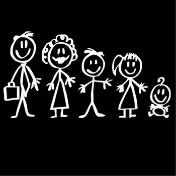 21cm*9cm de desenhos animados Grande Família Adesivos de carros Estilo Carro para o Pai Mãe Irmão Irmã Crianças Padrão de Janela do Carro Decal PVC, 0