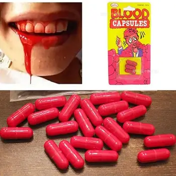 3Pcs/Caixa de Terror de Halloween Engraçado Prop Mordaça Realista Sangue Falso Comprimidos Cápsulas do Partido das Crianças Brinquedos