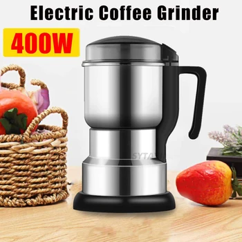 400W Elétrica Moedor de Café, Máquina de Cozinha Cereais, Nozes Feijão Spice Grinder para Casa Multifuncional Moedor de Café, Máquina de 0