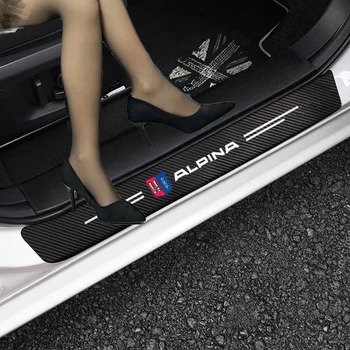 4pcs de Carro de Fibra de Carbono, Etiqueta Auto Soleira da Porta Protetor de Adesivos à prova d'água para Alpina BMW M 3 5 6 X1 X3 X5 X6 Z E39 E46 E60 E90