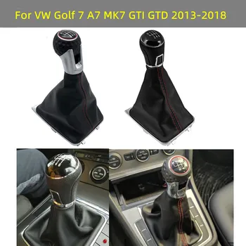 5/6 Manual de Velocidade Botão de Mudança de marcha Alavanca de Mudanças de Handebol Botina de Inicialização Caso Capa Para o VW Volkswagen Golf 7 A7 MK7 GTI GTD 2013-2018