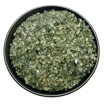 50g Verde Natural Quartzo Rutilated Cascalho, Pedra de Cristal de Cabelo Quartzo Amostra E27 Pedras Naturais e Minerais