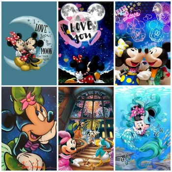 5D Diy Diamante Pintura do Mickey de Disney do Rato de Minnie e Pateta Diamante Bordados em Ponto Cruz a Arte do Mosaico de perfuração Completos de Decoração de Casa de Presentes