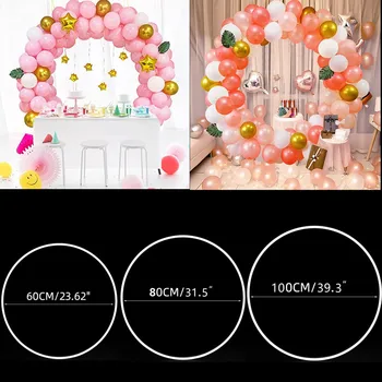 60-180cm DIY de Arco de Balão Plástico Coroa Balão Aro do Anel de Casamento, Festa de Aniversário, Decoração de Crianças do Chuveiro de Bebê Círculo Garland