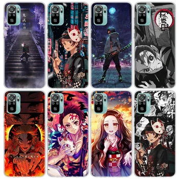 Anime Demon Slayer Tanjiro Caso De Telefone Xiaomi Redmi Nota 10, 9S 8T 11T 11 10 9 8 Pro 9T 9A 9C 8A 7A 7 5 Claras TPU Macio de Volta C
