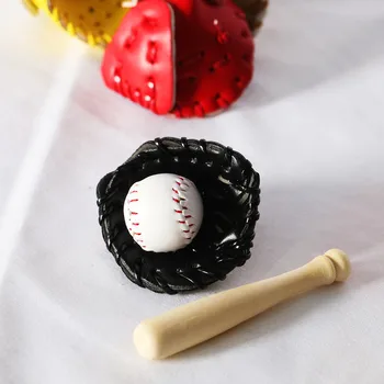 Bastão De Baseball Bat Luvas De Três A Peça Casa De Bonecas Mini Simulação De Esportes De Suprimentos