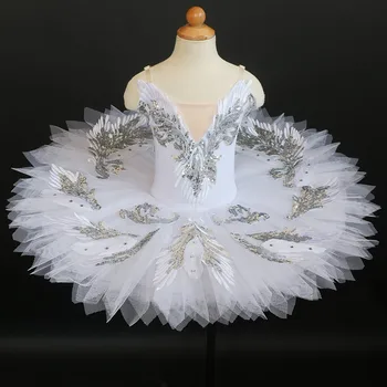 Branco Profissional De Ballet Clássico Dança Tutu Fantasias Para Adultos Meninas Solo De Dança Bailarina Plissado Vestido Tutu Crianças