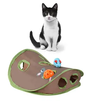 Brinquedo do animal de estimação o Jogo do Gato Brinquedos Kitty Inteligência Brinquedo Bell Tenda com 9 Buracos de Ratos Inteligência Educacional Bell Brinquedos do Gato de Formação de Brinquedo Tubo