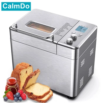 CalmDo Pão Maker 15-em-1 Aço Inoxidável Automática Máquina de Pão com 3 Pão de Tamanhos de Frutas Porca Distribuidor