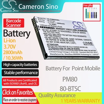 CameronSino Bateria para o Ponto Móvel PM80 se encaixa Ponto Móvel 80-BTSC Scanner de código de Barras da bateria 2800mAh/10.36 Wh 3.70 V Li-ion Preto