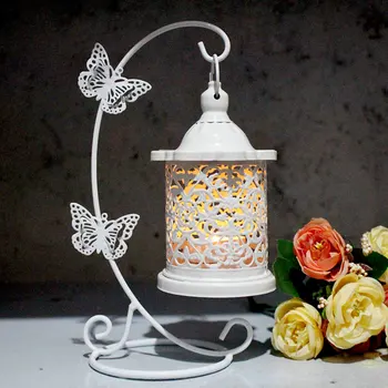 Candelabro de cristal Vintage Oco de Ferro Suporte de Vela Tealight para a Festa de Casamento Mesa de Casa Decoração da Barra