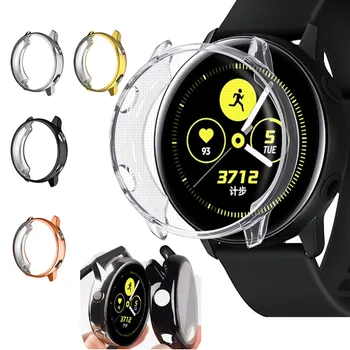 Caso Capa protetora ativo 1 Para Samsung Galaxy Watch active 2 44mm 40mm Acessórios Casos de TPU Completo Protetor de Tela+Case
