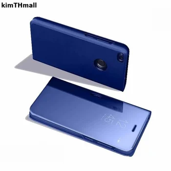 Caso Xiaomi Redmi 4X de Capa Smart Inverter vista da Janela de Galvanoplastia Espelho Titular Hard Case Para Redmi 4X caso kimTHmall