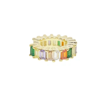 colorido arco-íris de ouro cz cor 2020 verão nova moda jóias sem piercing baguette cz círculo brinco ear cuff