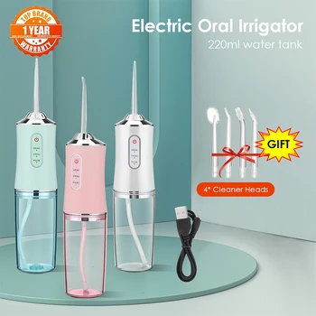 Dental Oral Irrigador de Água Flosser Portátil Dentes Máquina de Limpeza de 220ml Irrigantes USB Scaler Dental Irrigantes Para os Dentes