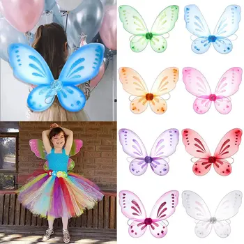 Do Favor De Partido Criança Vestir Asas De Anjo Halloween Asas De Fada Acessórios Do Traje Butterfly Fairy Dress-Up Asas
