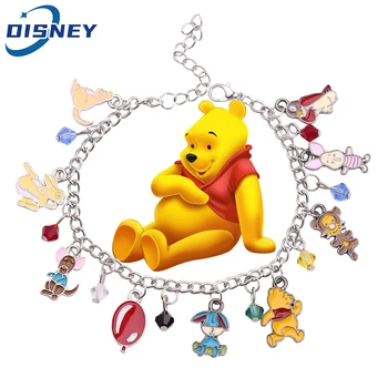 Dos desenhos animados de Disney Bonito Winnie Pulseira Kawaii Urso Pooh Tigrão Esmalte Pingente da Pulseira para Crianças de Aniversário Acessórios de Jóias Presentes 0