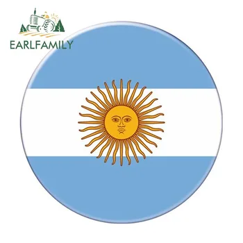 EARLFAMILY 13cm x 13cm Bandeira Argentina Rodada Decalque Mapa Nacional da Etiqueta do Carro Impermeável Acessórios do Carro de Pulsação ARG Adesivos