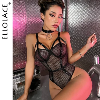 Ellolace Sexy Body Mulheres Laço Transparente Cueca Pornô, Lingerie Erótica Com A Abrir Virilha Malha De Pelúcia Clube Nocturno