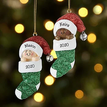 Enfeite de natal DIY Nome Bênção Papai Noel Pingente de Árvore de Natal Decoração