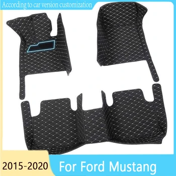 Esteira do assoalho do carro para Ford Mustang 2015 2016 2017 2018 2019 2020 Personalizado auto Almofadas do pé automóvel tapete cobrir acessórios de decoração