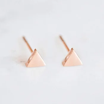 Estilo coreano de Aço Inoxidável Geométricas Stud Sarrings para as Mulheres Minimalista Triângulo Pequeno Earings Moda Jóias