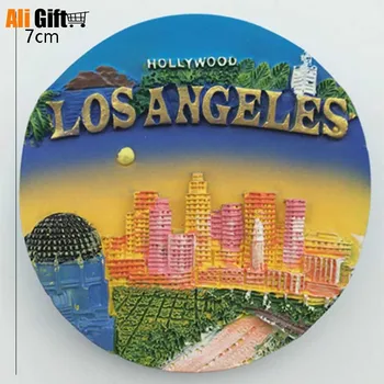 EUA 1 Pcs Criativas de Nova York, Los Angeles, Ímãs de Geladeira dos Turistas Lembrança 3D Artesanal Refrigerador Magnético Autocolante Presente Artesanato