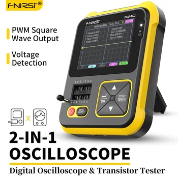 FNIRSI 2 Em 1 Osciloscópio Digital 200 khz de largura de Banda Transistor Testador Ferramenta de Teste de PWM Ondas Quadradas de Saída 2.4 com luz de fundo