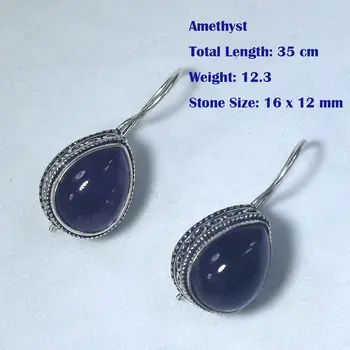 Genuíno Amethysts Rubi Esmeralda Âmbar, Citrina, o Topázio Azul Turmalina Moonstone Brincos de Prata de Sobreposição sobre Cobre