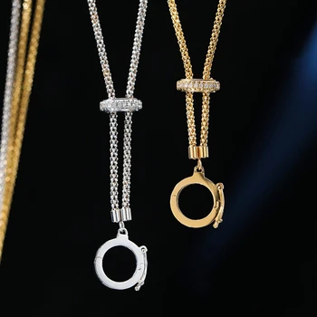 IFASHIOON maciço 18K Camisola Colar de Diamantes Duplo Regulamento Lanterna Cadeia Várias maneiras de usar Amarelo Ouro Jóias