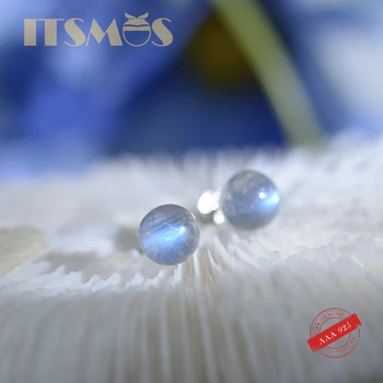 ITSMOS Natural Lua Branca de Luz Pedra Brincos Elegantes Simples s925 de prata Studs Delicadas Jóias para as Mulheres da Menina de Presente de Natal