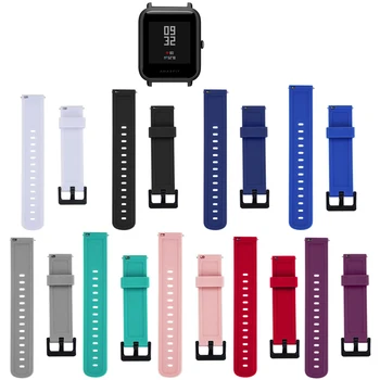 Moda Relógio de Silicone Pulseira de Banda Para Xiaomi Huami Amazfit Bip POUCO o RITMO Lite Juventude Substituição de Esportes da Pulseira 20 mm, pulseira
