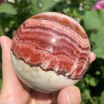 Natural vermelho de quartzo bola bola de cristal de amostra gem cura