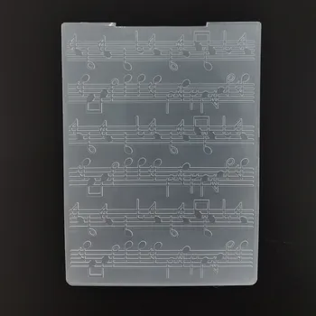 Nota de música de Desenho estêncil Relevo Pasta para o Cartão de Fazer DIY Plástico Scrapbooking Álbum de Fotos Cartão