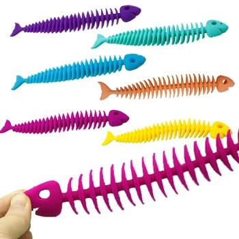 NOVO Molinho de Osso de Peixe Bolha Fidget Sensorial Brinquedos Squeeze Sensorial Lento Aumento Giratório Jogo de Mesa Cor de arco-íris de Design Presentes