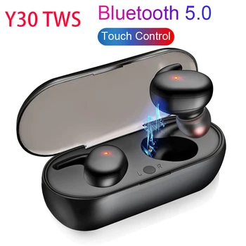 Novo Y30 TWS sem fio Bluetooth fones de ouvido 5.0 estéreo de fones de ouvido intra-auriculares com cancelamento de ruído impermeável fones de ouvido PK E6S A6S Y50 i7s F9