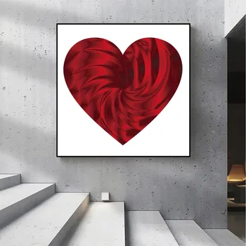 O Coração Do Amor Do Coração Vermelho Pintura A Óleo Imagem Do Poster De Lona Impressão De Pintura De Parede De Arte, Sala De Estar Decoração Home