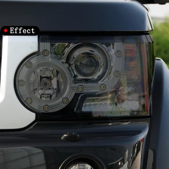 O Farol do carro Tonalidade Fumê Preto Película Protetora TPU Transparente Autocolante Para Land Rover Discovery 4 LR4 2009-2016 Acessórios