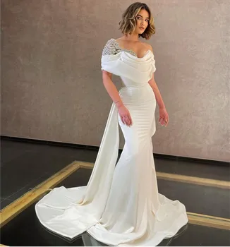 O Mais Novo Sereia Vestidos De Noiva Applique Frisado Retire Do Ombro Robe De Mariage 2022 Nouveauté De Noiva Vestidos De Trem Destacável